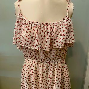 White and red cherry dress
